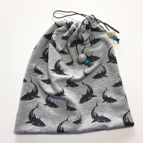 Øretelefon pose/ Tøjpose med hajer - TrikkerDesign
