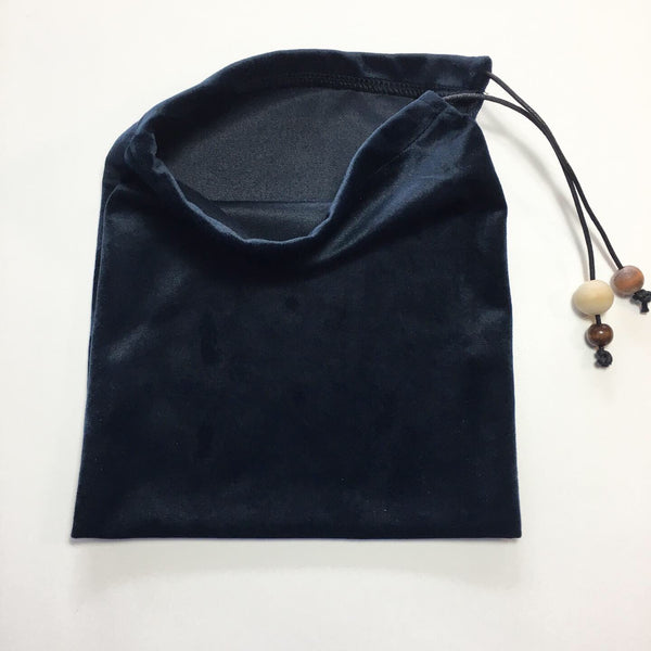 Øretelefon pose/ Tøjpose i blå velour - TrikkerDesign