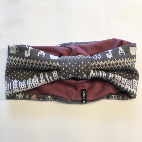 Pandebånd i lækker digitalprint og med mørkerosa stretch.