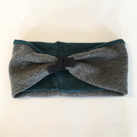 Pandebånd i grå med struktur og blå strik - TrikkerDesign