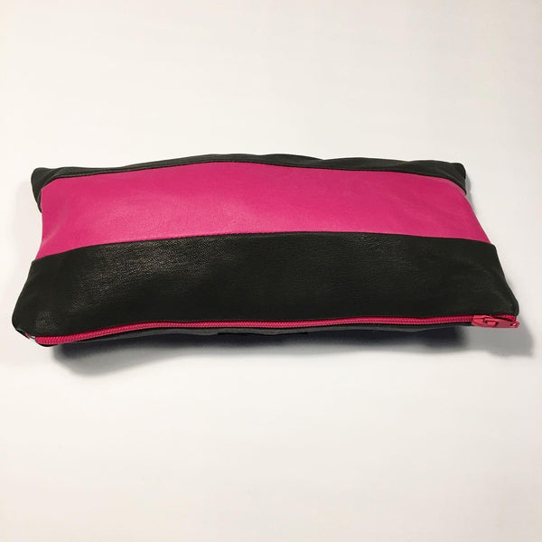 Aflang clutch i pink, sort og mørk army. - TrikkerDesign